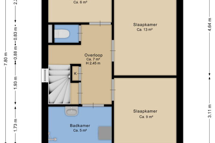 Plattegrond – Salland 144, Assen
