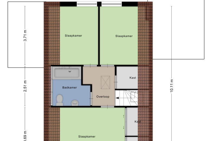 Plattegrond – Saltshof 1243, Wijchen