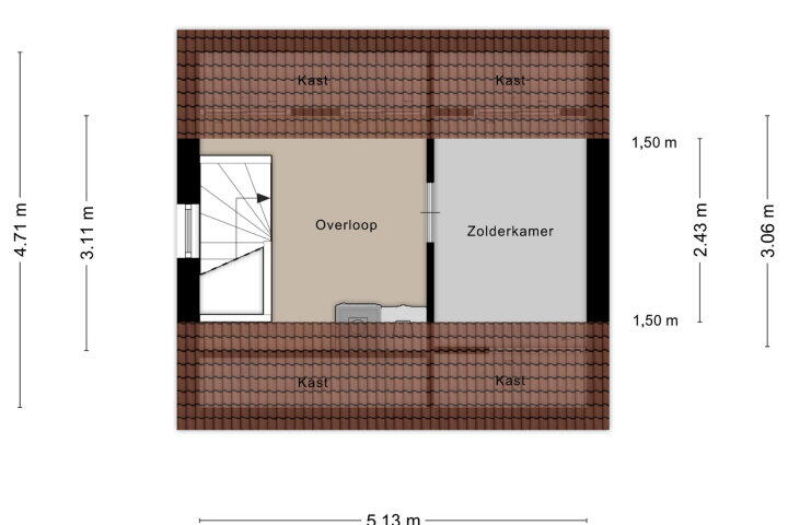 Plattegrond – Saltshof 2409, Wijchen