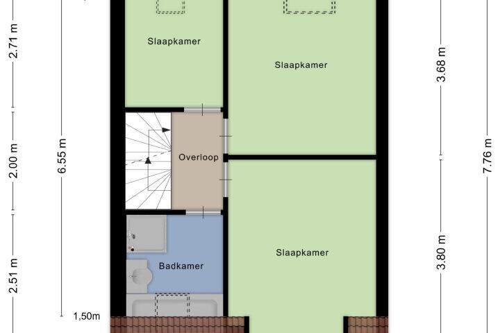 Plattegrond – Saltshof 2612, Wijchen