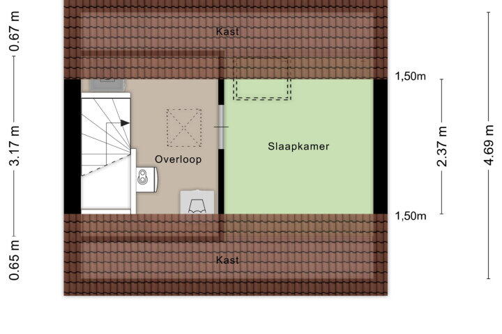 Plattegrond – Saltshof 2612, Wijchen