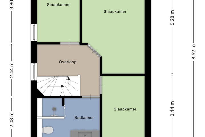 Plattegrond – Saltshof 3316, Wijchen