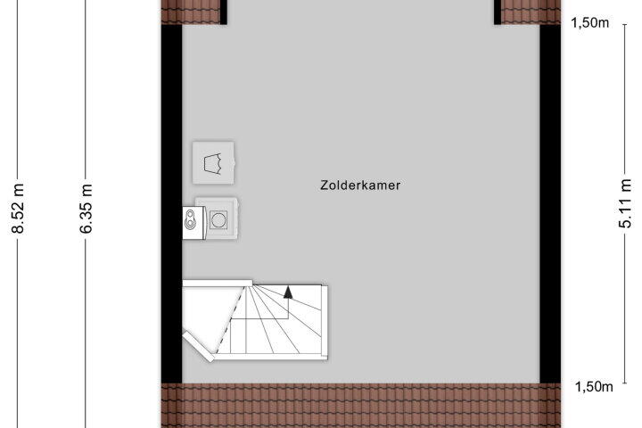 Plattegrond – Saltshof 3316, Wijchen
