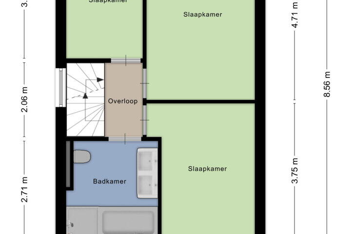 Plattegrond – Saltshof 3609, Wijchen