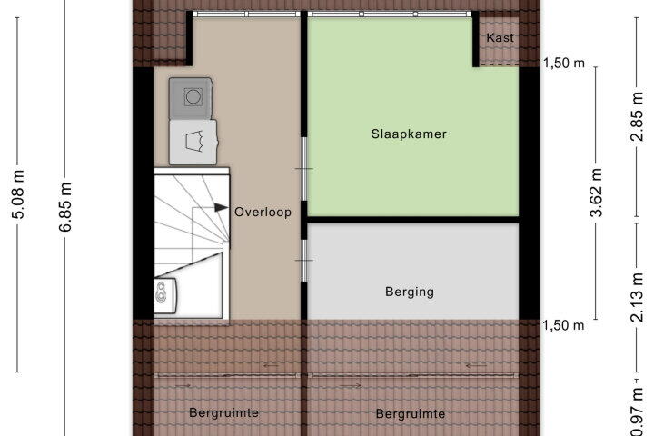 Plattegrond – Saltshof 3609, Wijchen