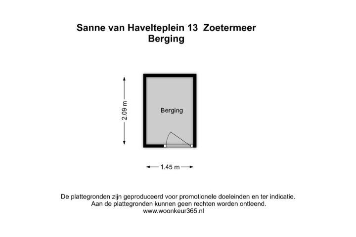 Plattegrond – Sanne van Havelteplein 13, Zoetermeer