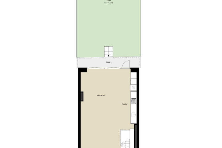 Plattegrond – Sarphatipark 51 H, Amsterdam
