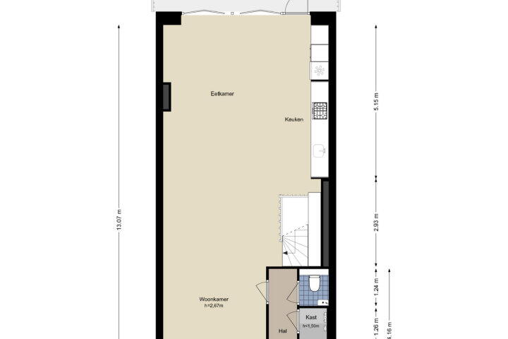 Plattegrond – Sarphatipark 51 H, Amsterdam