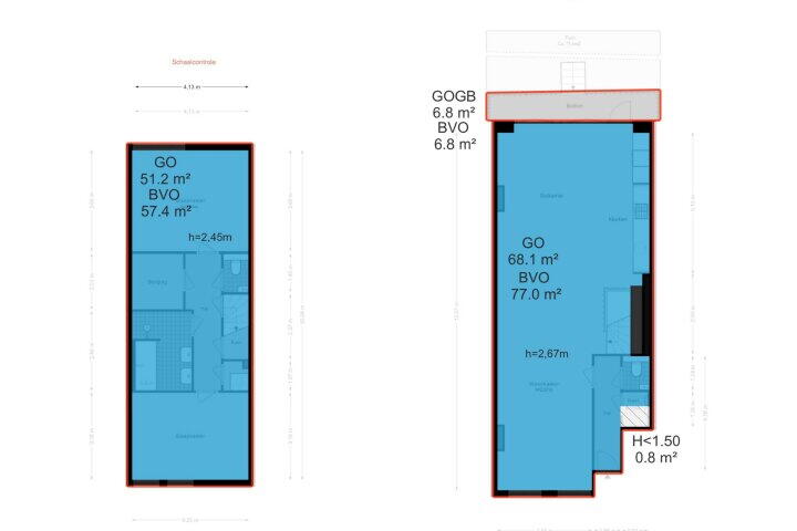 Plattegrond – Sarphatipark 51 H, Amsterdam