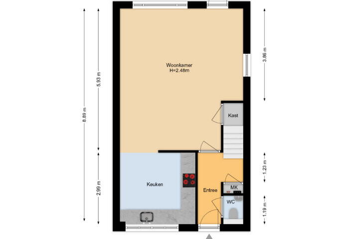 Plattegrond – Sartrezijde 42, Zoetermeer