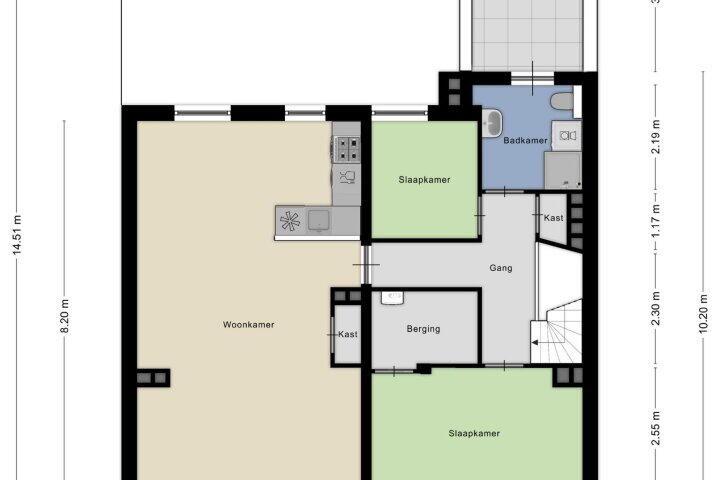 Plattegrond – Scheidemakershof 48 B, Nijmegen