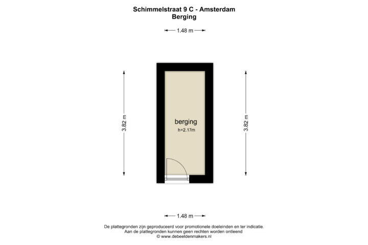 Plattegrond – Schimmelstraat 9 C, Amsterdam