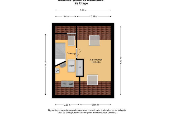 Plattegrond – Schönbergrode 32, Zoetermeer