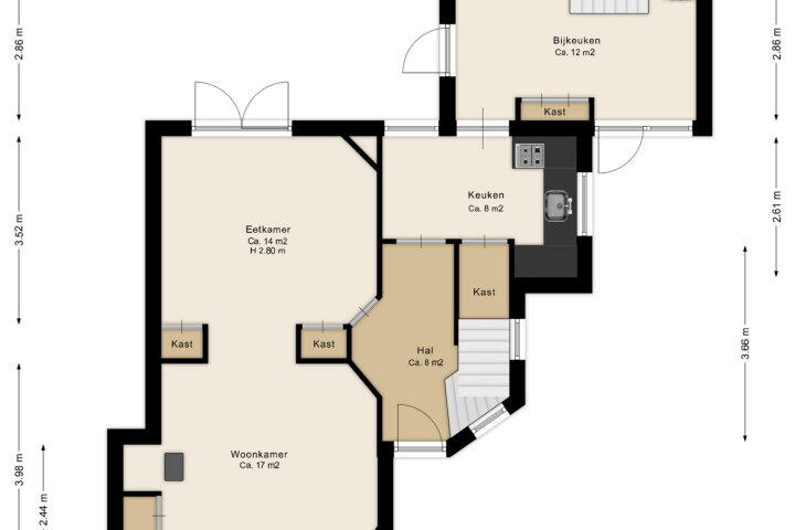 Plattegrond – Schoolstraat 17, Beilen