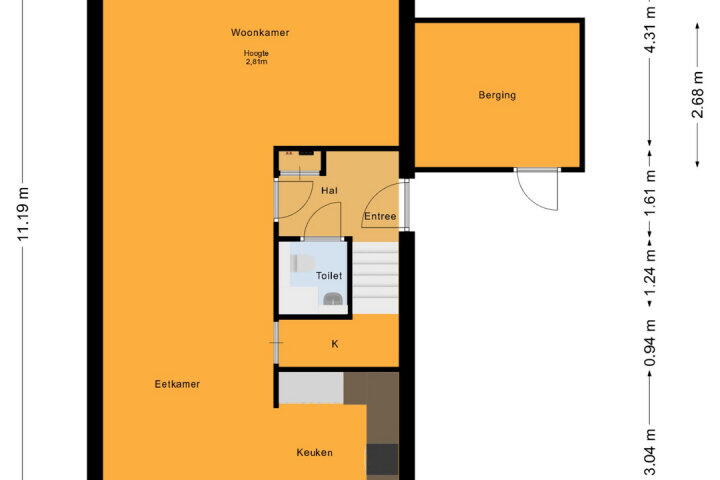 Plattegrond – Schootsteek 10, Almere