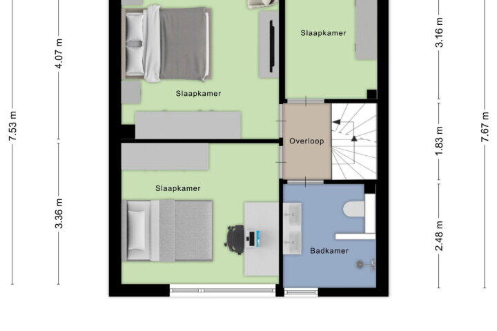 Plattegrond – Schubertstraat 38, Drunen