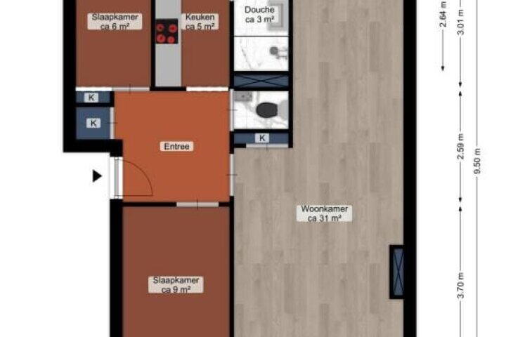Plattegrond – Schutkenstraat 40, Zwolle
