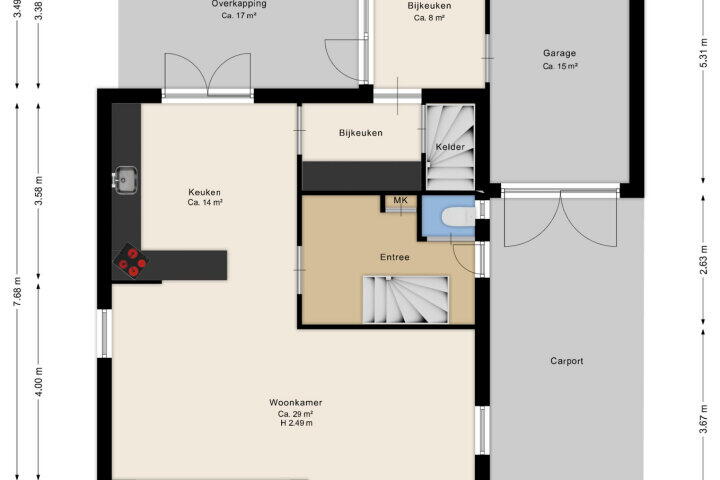 Plattegrond – Sellerstraat 14, Hollandscheveld
