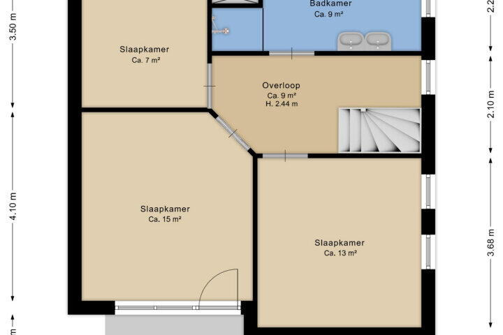 Plattegrond – Sellerstraat 14, Hollandscheveld