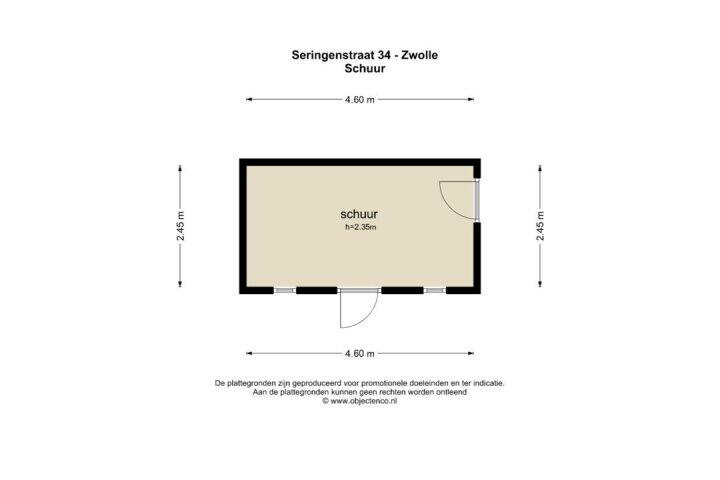 Plattegrond – Seringenstraat 34, Zwolle