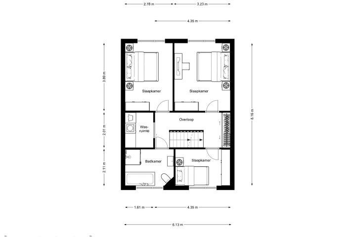 Plattegrond – S.H.de Rooshof 25, Drachten