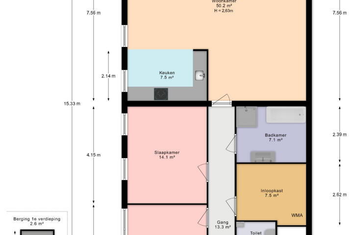 Plattegrond – Simon Carmiggelthof 168, Den Haag