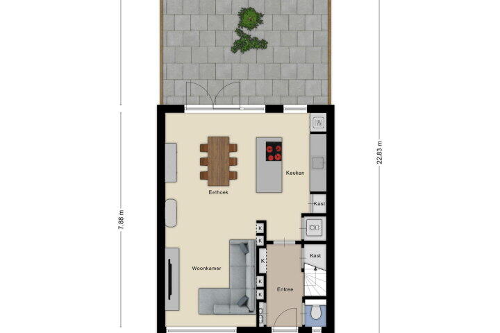 Plattegrond – Sint Alphonsusstraat 26, Roosendaal