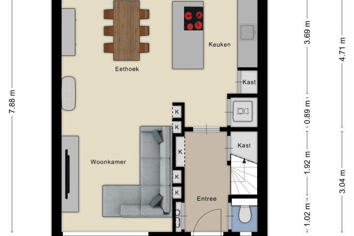 Plattegrond – Sint Alphonsusstraat 26, Roosendaal