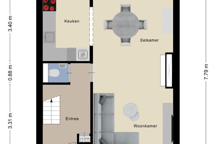 Plattegrond – Sint Alphonsusstraat 9, Roosendaal