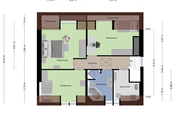 Plattegrond – Sint Janstraat 105, Sprundel