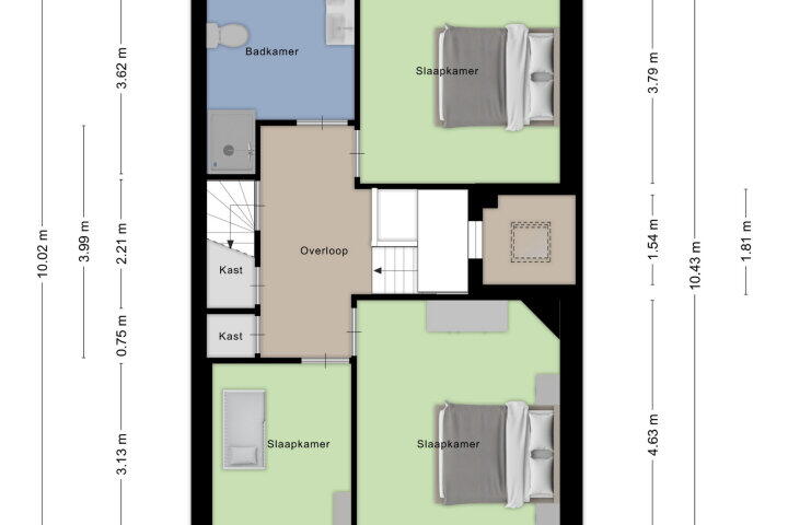 Plattegrond – Sint Josephstraat 16, Roosendaal