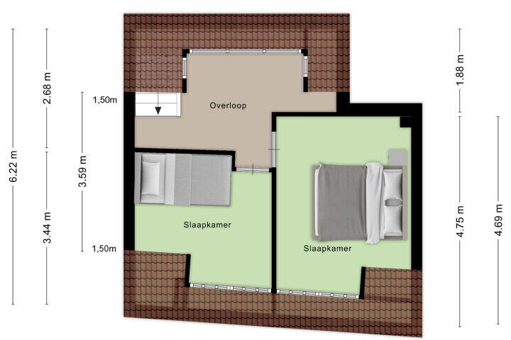 Plattegrond – Sint Josephstraat 16, Roosendaal