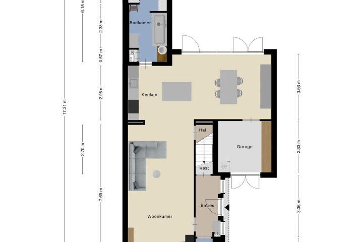Plattegrond – Sint Josephstraat 75, Roosendaal