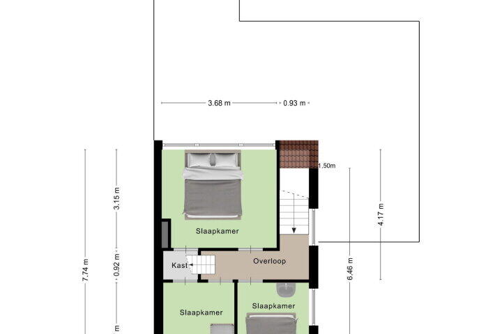 Plattegrond – Sint Josephstraat 75, Roosendaal