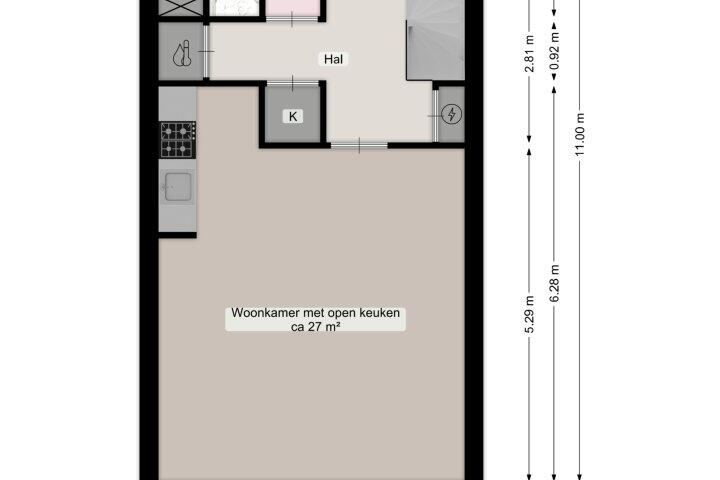Plattegrond – Slachthuisstraat 186, Groningen