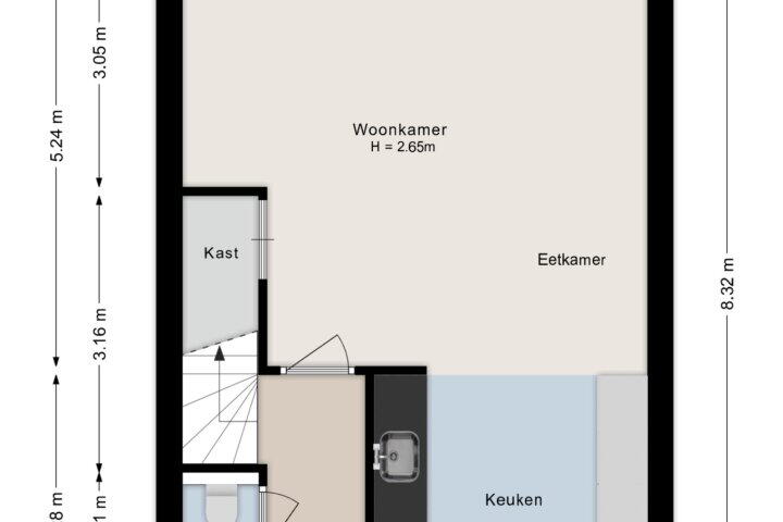 Plattegrond – Slootland 31, Oldemarkt