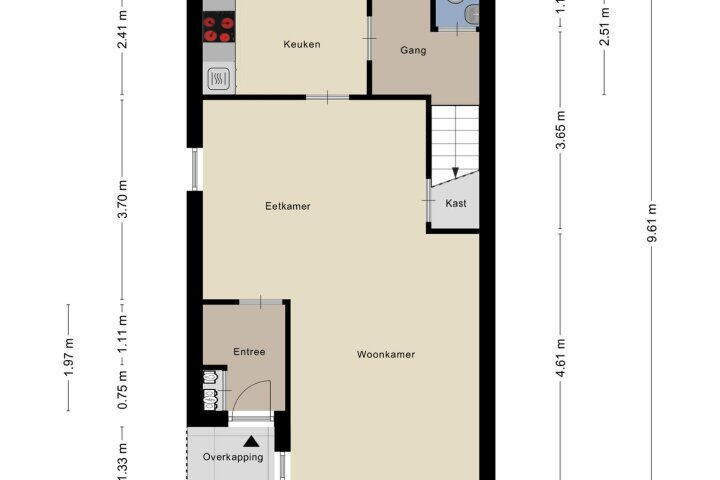 Plattegrond – Sluiskamp 3150, Wijchen