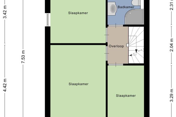 Plattegrond – Sluiskamp 3150, Wijchen