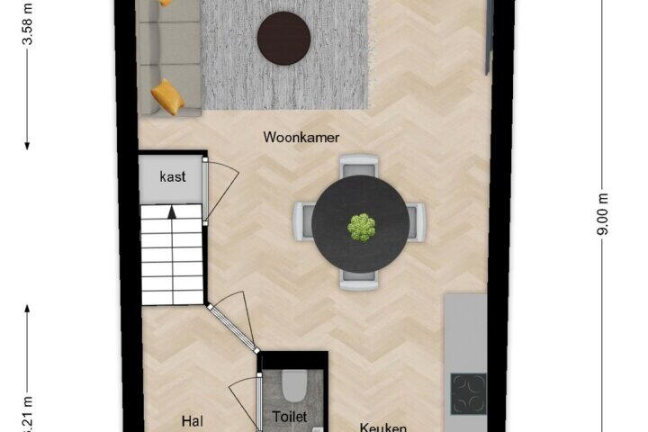 Plattegrond – Sluiskolk 76, Alphen aan den Rijn