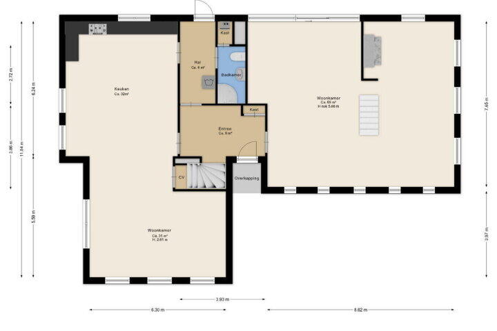 Plattegrond – Smalbroeksweg 6, Elp