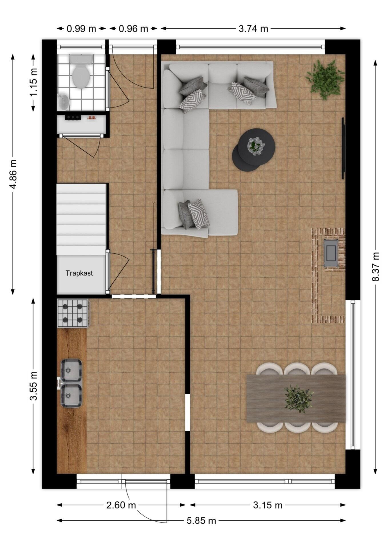 Plattegrond 1 - Smalweer 1, Hardinxveld-Giessendam