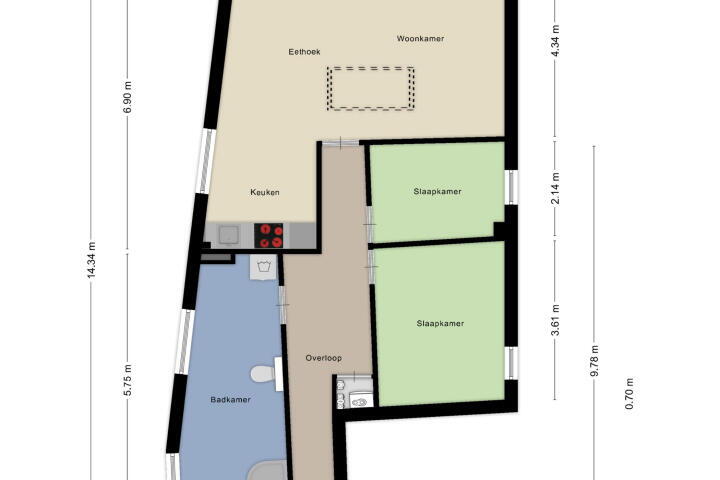 Plattegrond – Smidsstraat 26 b, Zelhem