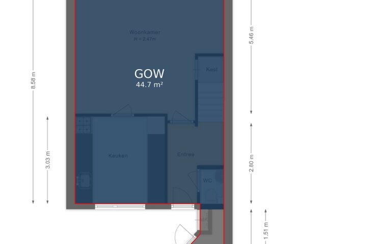 Plattegrond – Snelleveldstraat 54, Amsterdam