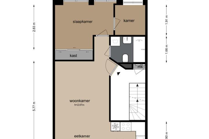 Plattegrond – Soembawastraat 65 C, Amsterdam