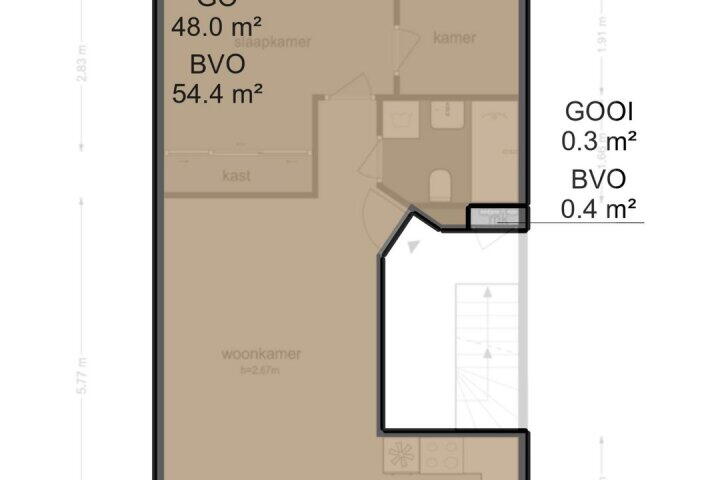Plattegrond – Soembawastraat 65 C, Amsterdam