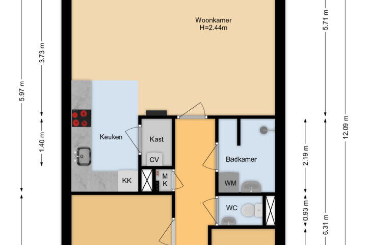 Plattegrond – Spectrumsingel 245, Zoetermeer
