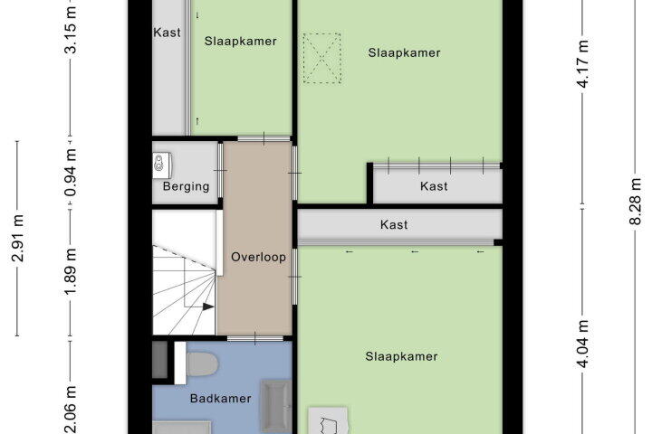 Plattegrond – Sperwerstraat 89, Nijmegen