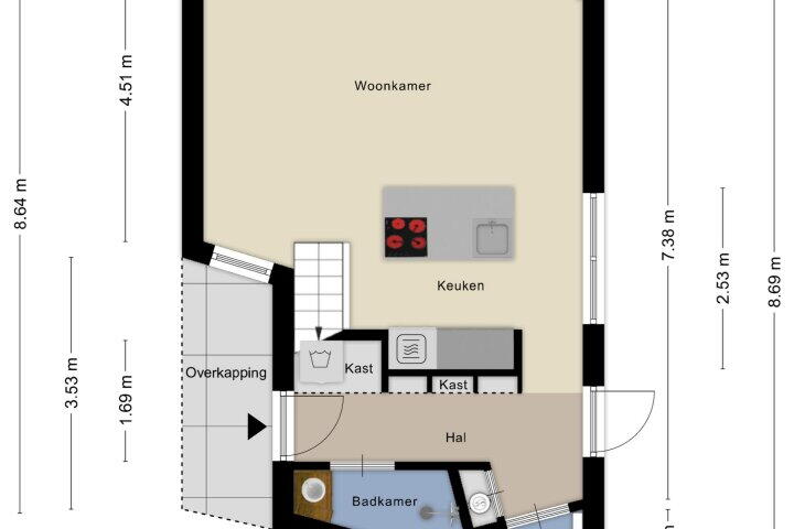 Plattegrond – Spinozalaan 27 A, Almere