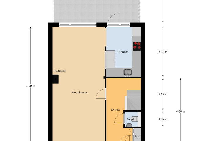 Plattegrond – Spoorstraat 12, Oost-Souburg