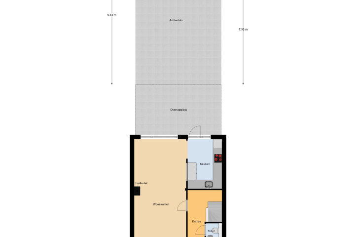 Plattegrond – Spoorstraat 12, Oost-Souburg